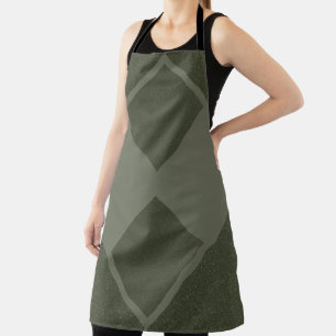 Modern Moss Green Geometric Apron