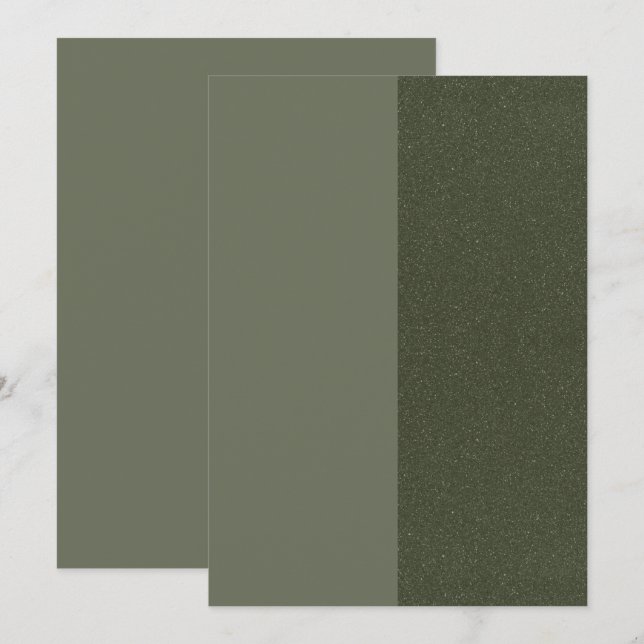 Modern Moss Green Glitter Edge Flat Advice Card (Front/Back)