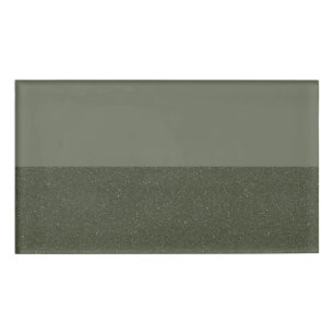 Modern Moss Green Glitter Stripe Name Tag