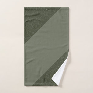 Modern Moss Green Hand Towel with Texture Detail