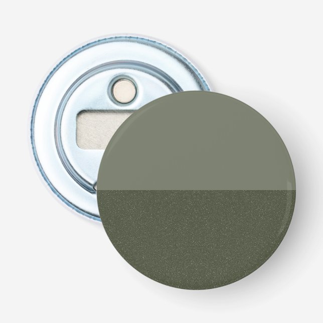 Modern Moss Green Split Button Bottle Opener (Front)