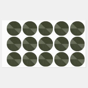 Modern Moss Green Split Circle Stickers