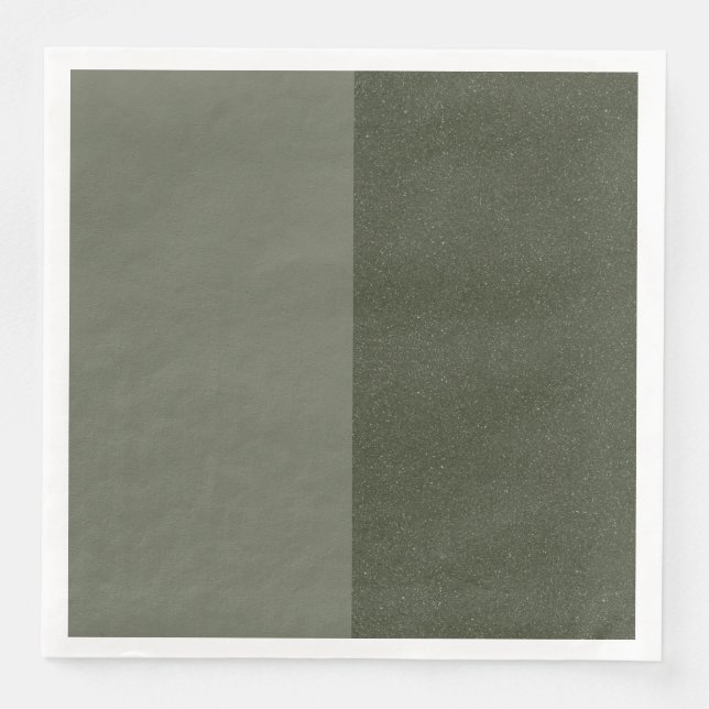 Modern Moss Green Split Design Napkin – Customise (Front)