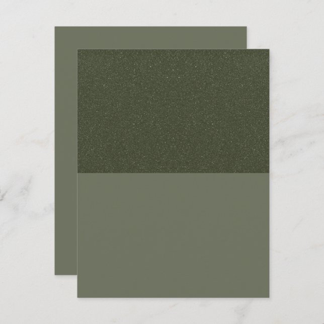 Modern Moss Green Split Flat Save The Date Card (Front/Back)