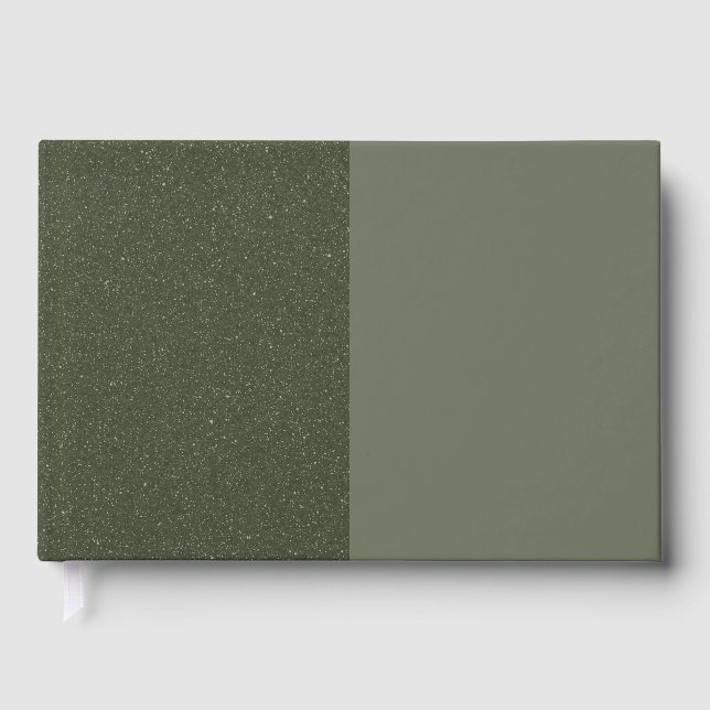 Modern Moss Green Split Foil Guestbook (Front)