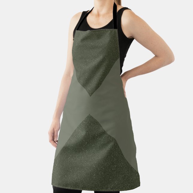 Modern Moss Green Split-Panel Apron (Insitu)