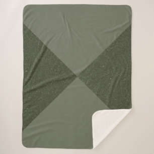 Modern Moss Green Split Sherpa Blanket