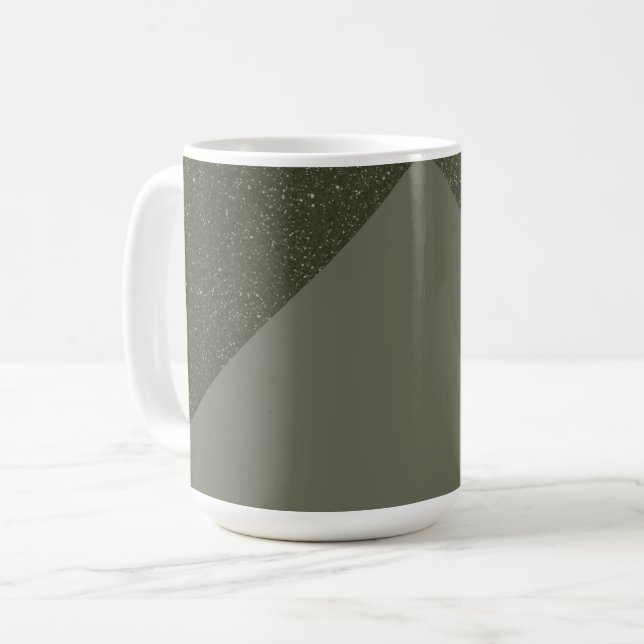 Modern Moss Green Split Texture Mug (Front Left)