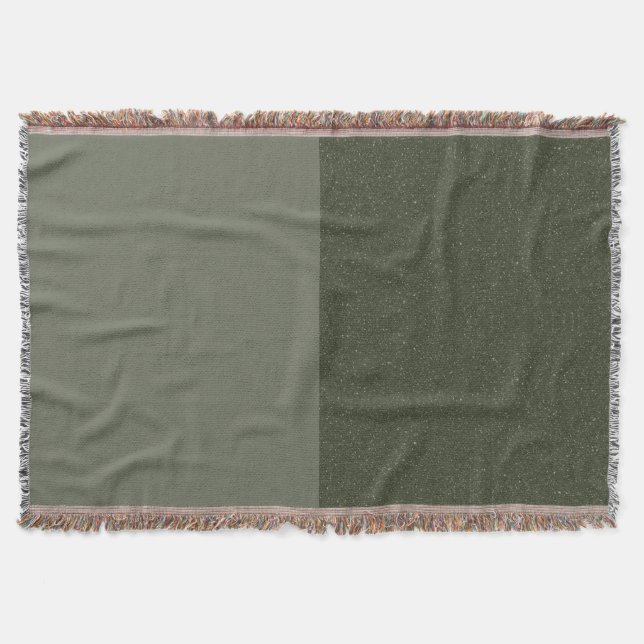 Modern Moss Green Split Woven Blanket – Customise (Front)