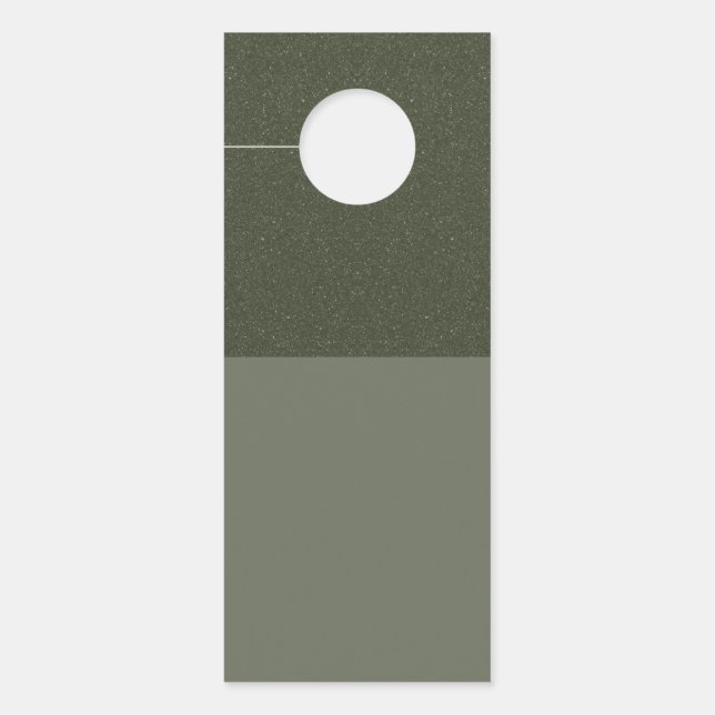 Modern Moss Green Textured Door Hanger – Customise (Front)