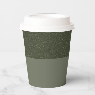 Modern Moss Green Textured Paper Cup – Customize