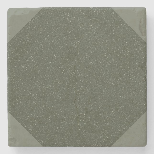 Modern Moss Green Textured Stone Coaster (Front)
