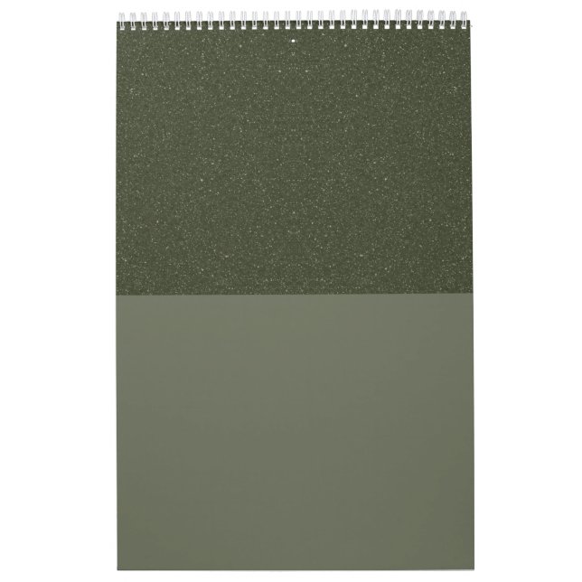Modern Moss Green Two-Tone Calendar – Customisable (Cover)