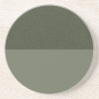 Modern Moss Green Two-Tone Sandstone Coaster
