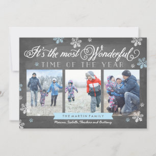 Modern Most Wonderful Time Holiday Chalkboard