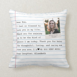 Modern Mother Mum Photo Notebook Letter Message Cushion