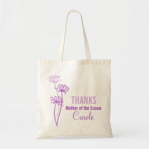 Modern mother of the groom purple flower bag