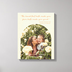 Modern Mother's Day Elegant Arch Photo Quote Canvas Print