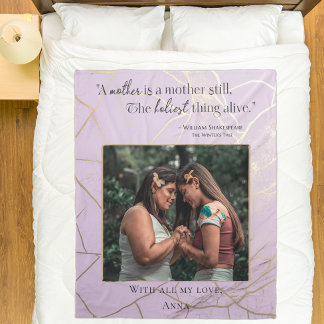 Modern Mother's Day Elegant Pastel Kintsugi Quote Fleece Blanket