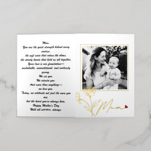 Modern Mother's Day Folded Foil Greeting Card