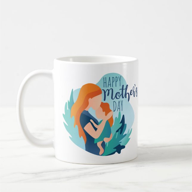 Modern Mothers Day Mum and Daughter Gift Coffee Mug (Left)