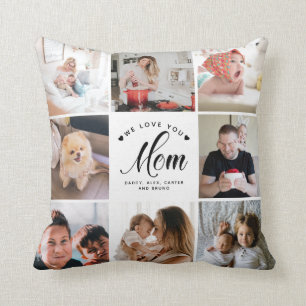 Modern Mothers Day Personalised Photo Collage Cushion