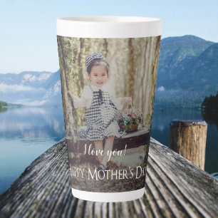 Modern Mother's Day Photo Latte Mug