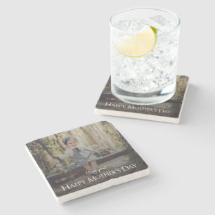 Modern Mother's Day Photo Stone Coaster
