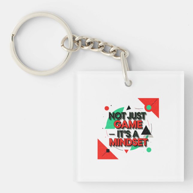 Modern Motivational Graphic with "Not Just Game It Key Ring (Front)