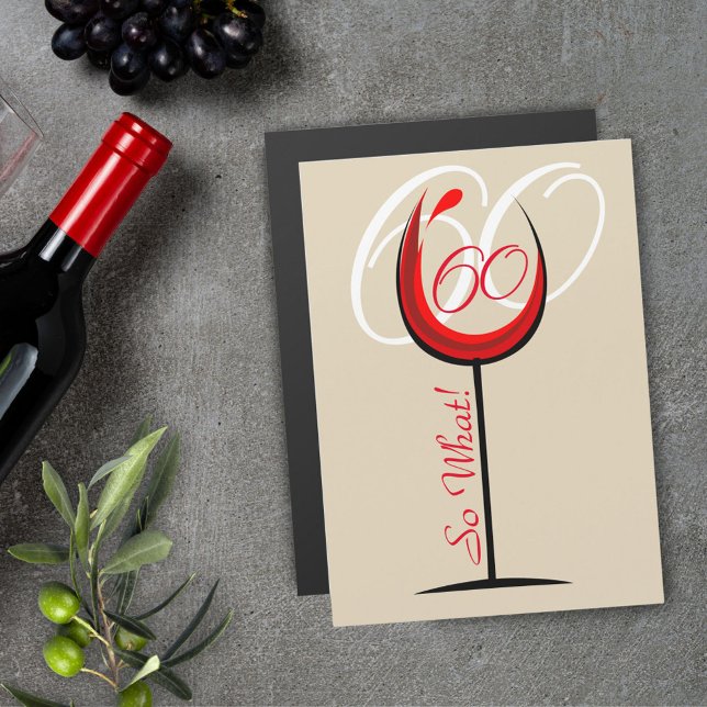 Modern Motivational Red Wine Glass 60th Birthday (Creator Uploaded)