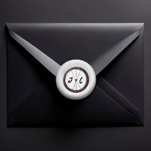 Modern Motorcycle Biker Themed Wedding Classic Round Sticker