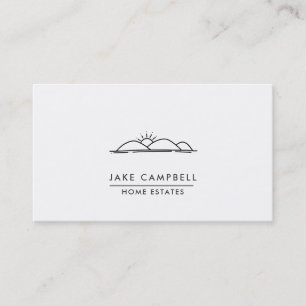 Modern Mountain Landscape Sun   Business Card