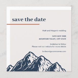Modern Mountain Nature Outdoor Save the Date Invitation