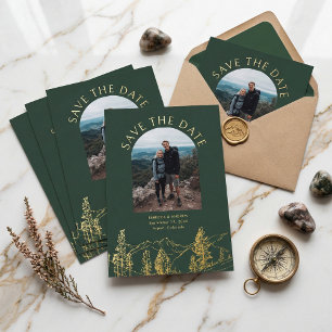 Modern Mountain Outdoors Wedding Save The Date