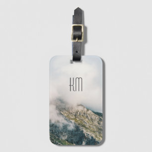 Modern Mountain Peak Monogram Luggage Tag