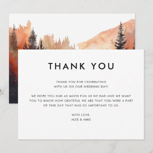 Modern Mountain Wedding Digital Thank You Card