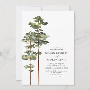 Modern Mountain Wedding Invitation