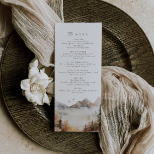 Modern Mountain Wedding Menu