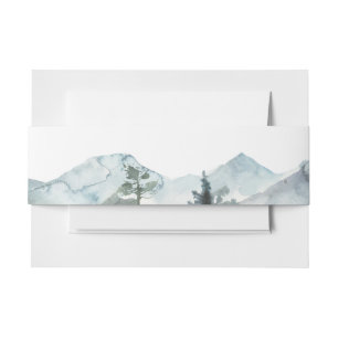Modern Mountains Wilderness Wedding Invitation Belly Band
