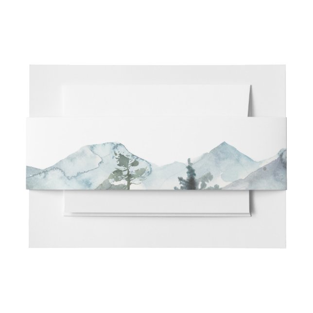 Modern Mountains Wilderness Wedding  Invitation Belly Band (Front Example)