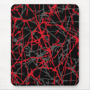 Modern mousepad, abstract, black, red, gray mouse mat