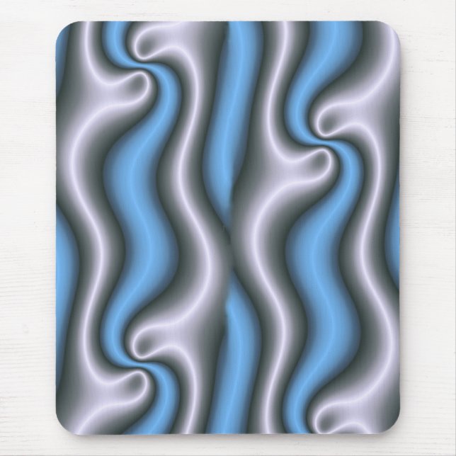 Modern mousepad, abstract, blue, white, grey mouse mat (Front)