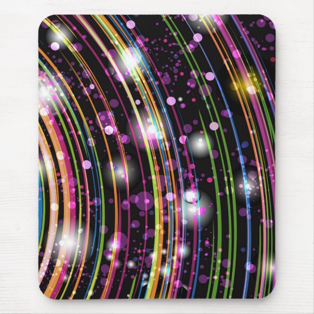 Modern mousepad, black, colorful mouse mat (Front)