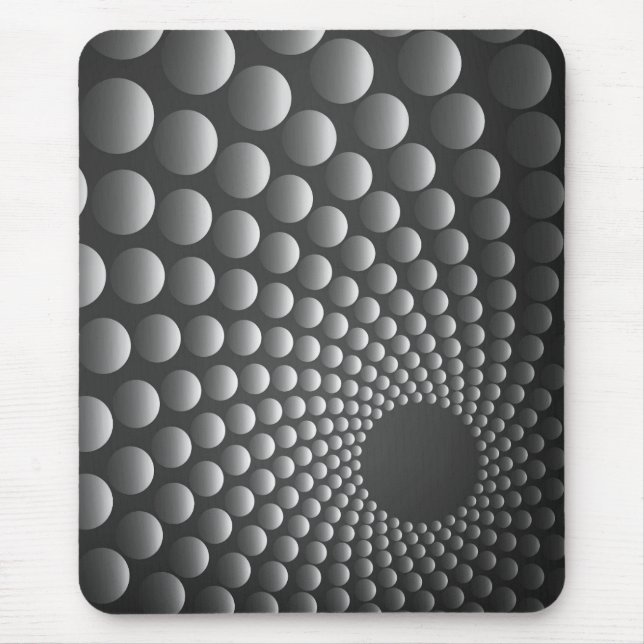 Modern mousepad, black, gray, abstract, dots mouse mat (Front)