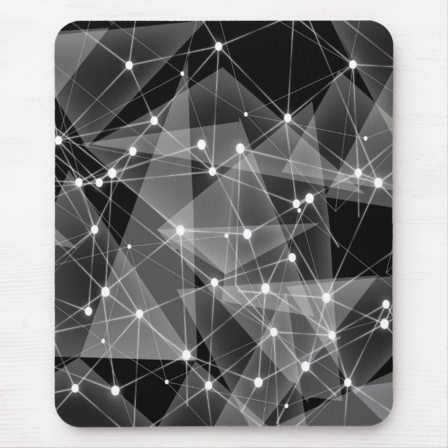 Modern mousepad, black, gray, abstract mouse mat (Front)