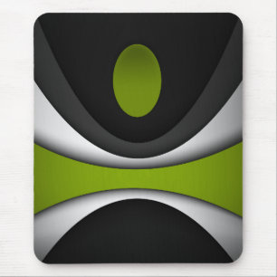 Modern mousepad, black, grey, green, abstract mouse mat