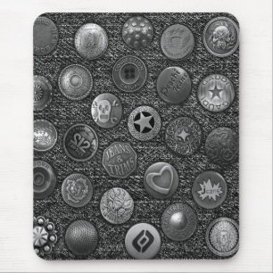 Modern mousepad, black jeans with buttons mouse mat