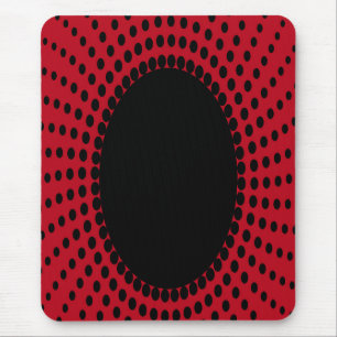 Modern mousepad, black, red, abstract, dots mouse mat