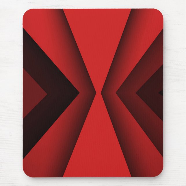 Modern mousepad, black, red, abstract, geometric mouse mat (Front)