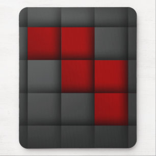 Modern mousepad, black, red, abstract, geometric mouse mat